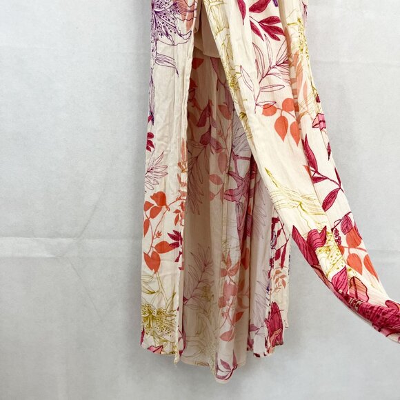 Illa Illa Lace Floral Maxi Dress Slit V-Neck Sleeveless Boho - Size Small - Picture 5 of 10